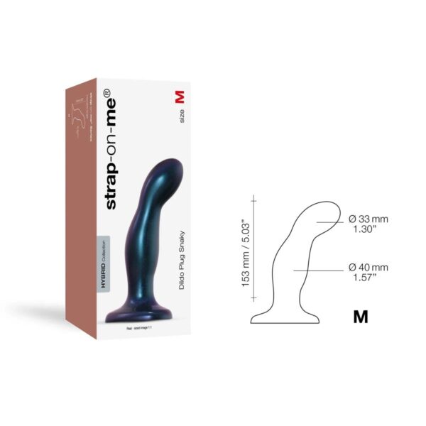 DILDO PLUG SNAKY BLEU METALLIC   M - obrazek 4