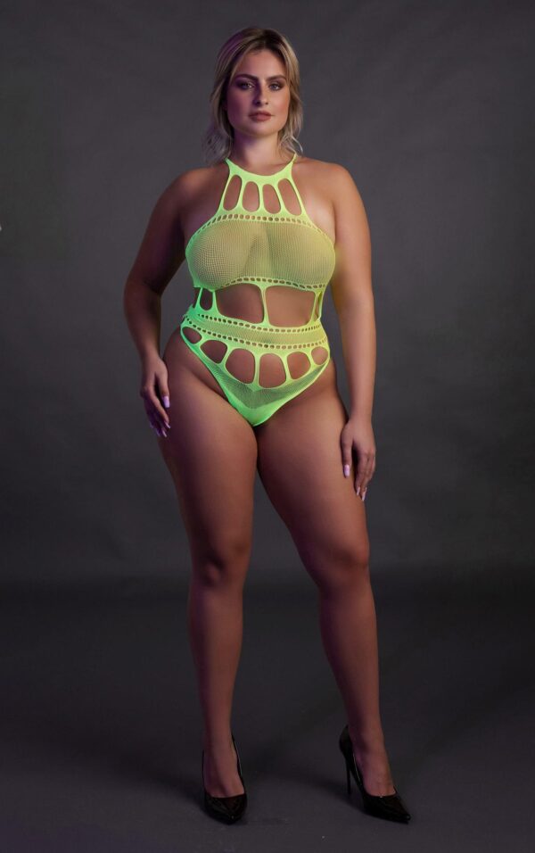 Body with Grecian Neckline   Neon Green   XL/XXXXL - obrazek 4