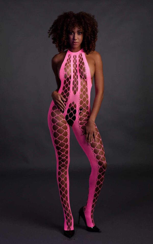 Bodystocking with Halterneck   Pink   XS/XL - obrazek 4