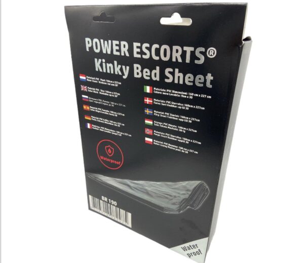 Power Escorts   BR190   Kinky Bed Sheet Black   160 x 227 CM - obrazek 4