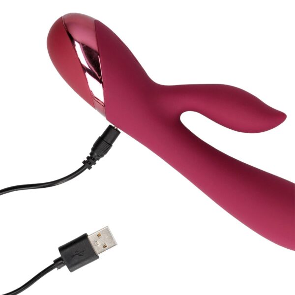 Smooth Silicone Rabbit Vibrator   Dark Cherry - obrazek 4