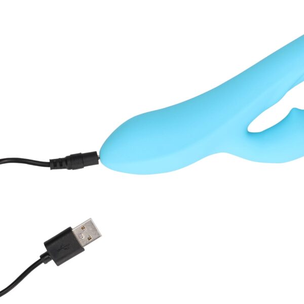 Ribbed Ultra Soft Silicone Rabbit Vibrator   Glacial Blue - obrazek 4