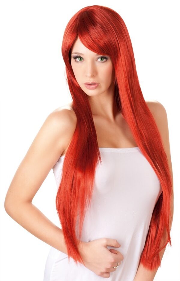 Long Straight Red Wig - obrazek 4