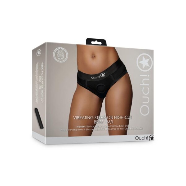Vibrating Strap on High cut Brief   M/L - obrazek 4