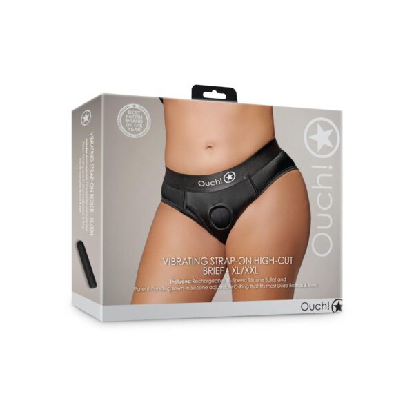 Vibrating Strap on High cut Brief   XL/XXL - obrazek 4