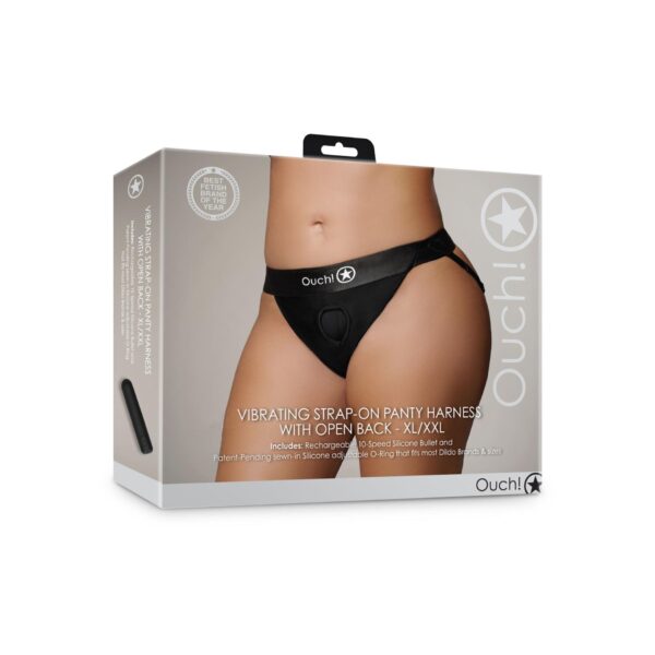 Vibrating Strap on Panty Harness with Open Back   XL/XXL - obrazek 4