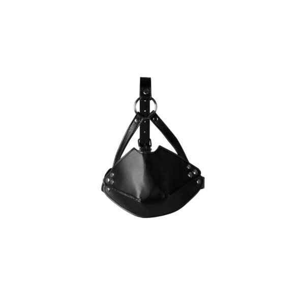 Head Harness with Mouth Cover and Breathable Ball Gag   Black - obrazek 4