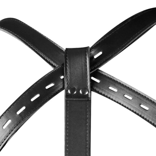 Body Harness with Thigh and Hand Cuffs   Black - obrazek 4