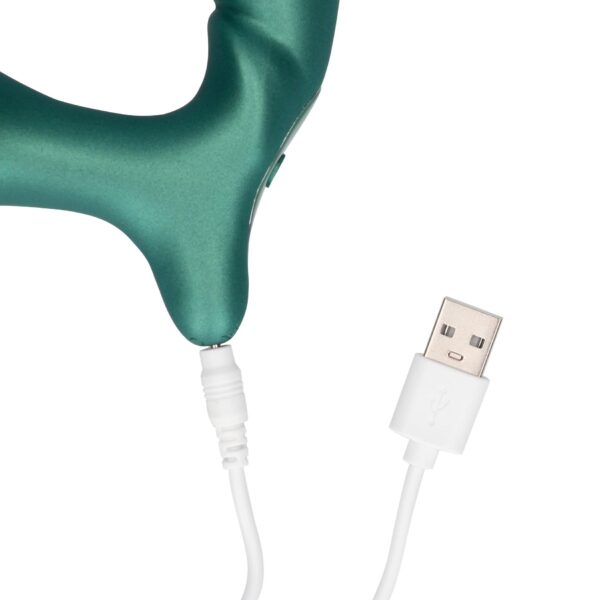 Stacked Vibrating Prostate Massager with Remote Control   Metallic Green - obrazek 4