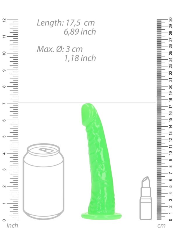 Slim Realistic Dildo with Suction Cup   Glow in the Dark   6 / 15,5 cm - obrazek 4
