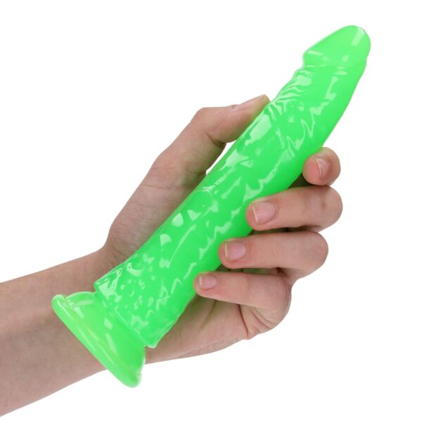 Slim Realistic Dildo with Suction Cup   Glow in the Dark   7 / 18 cm - obrazek 4