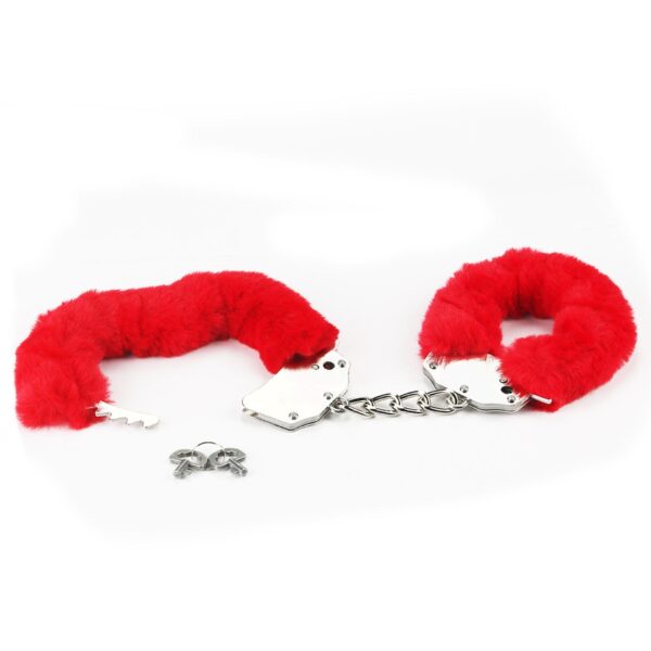 Fetish Pleasure Fluffy Handcuffs Red - obrazek 4