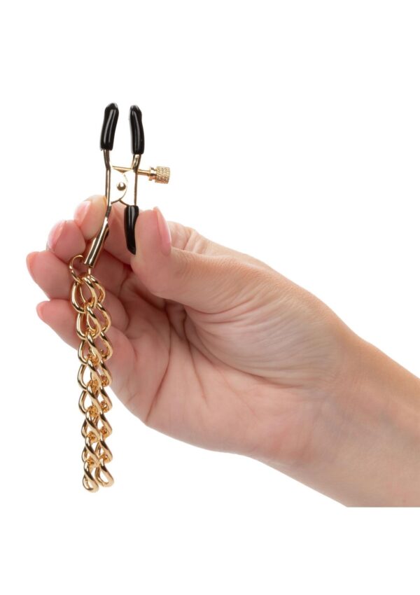 Ride Em Denim Nipple Clamps Gold - obrazek 4