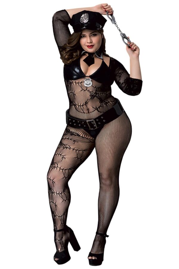 BLACK POLICE OUTFIT XL/XXL (Size: XL/XXL) - obrazek 4