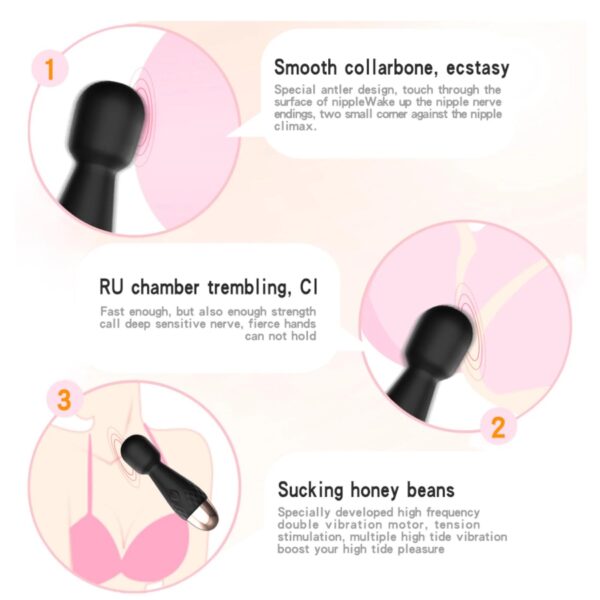 Power Escorts   Mini Wand De Luxe Pink   11,6 Cm / 4.5 Inch Silicone Wand Massager - obrazek 4