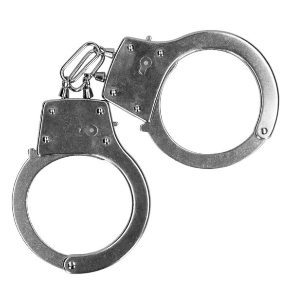 Metal Hand Cuffs   Silver - obrazek 4
