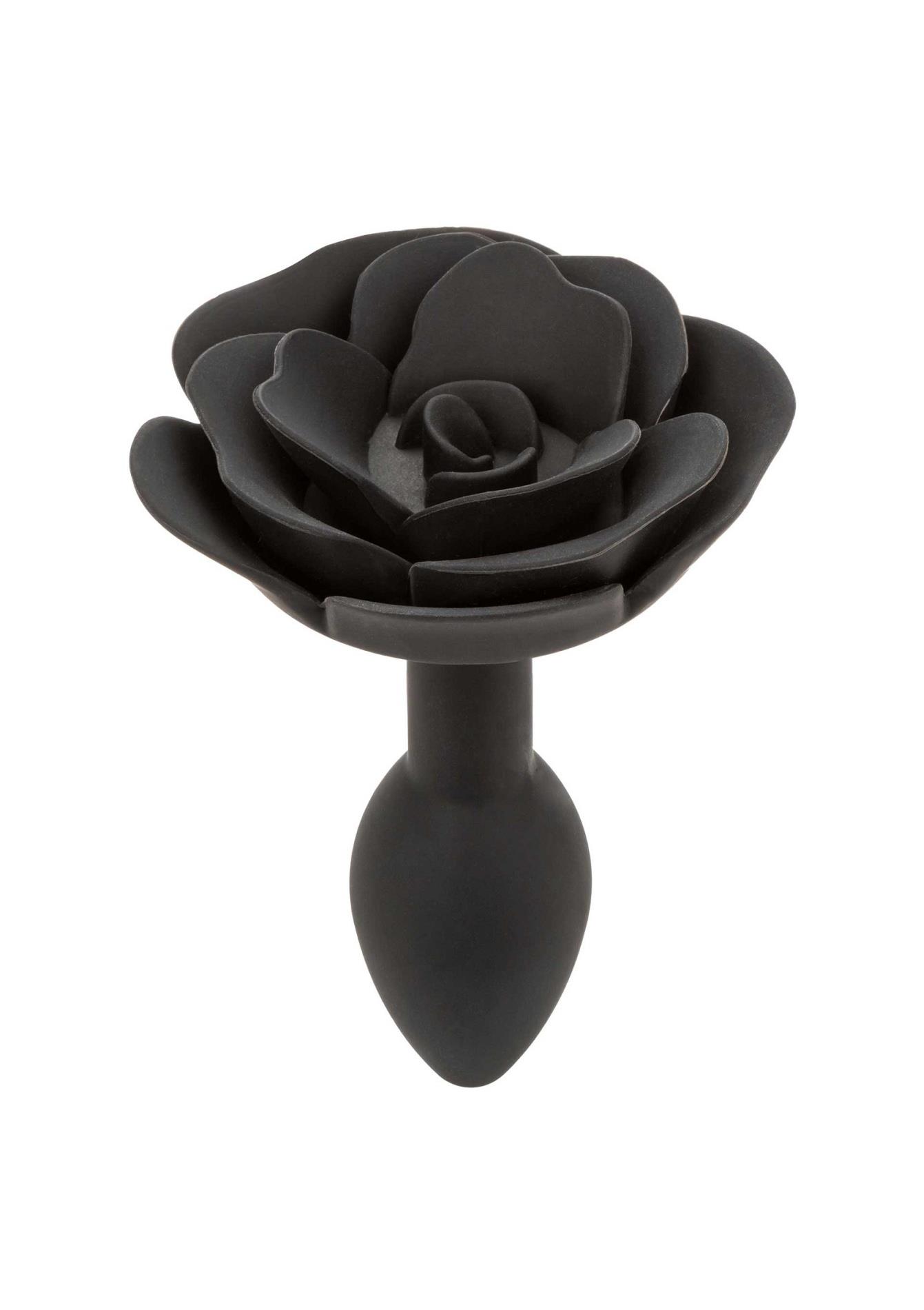 Small Rose Anal Plug Black - obrazek 4
