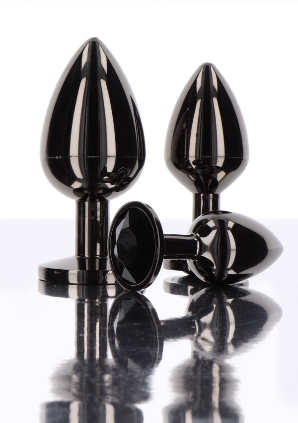 Butt Plug With Diamond Jewel L Black - obrazek 4