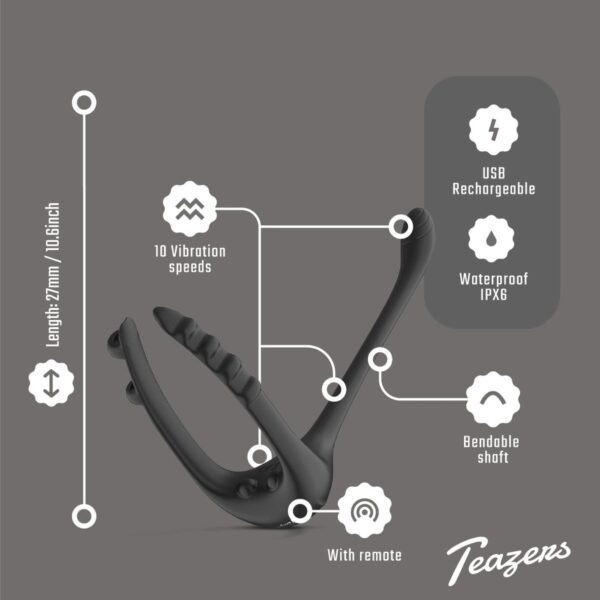 Teazers Triple Prostate Vibrator with Remote - obrazek 4