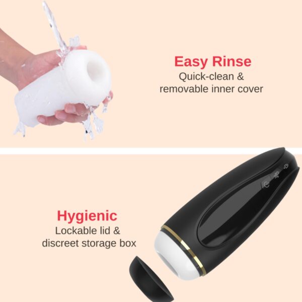 Masturbator   Nappex™ Branco Black   Premium Mastubators (10 Languages - obrazek 4