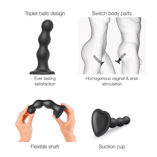 DILDO PLUG BALLS NOIR   XXL - obrazek 4