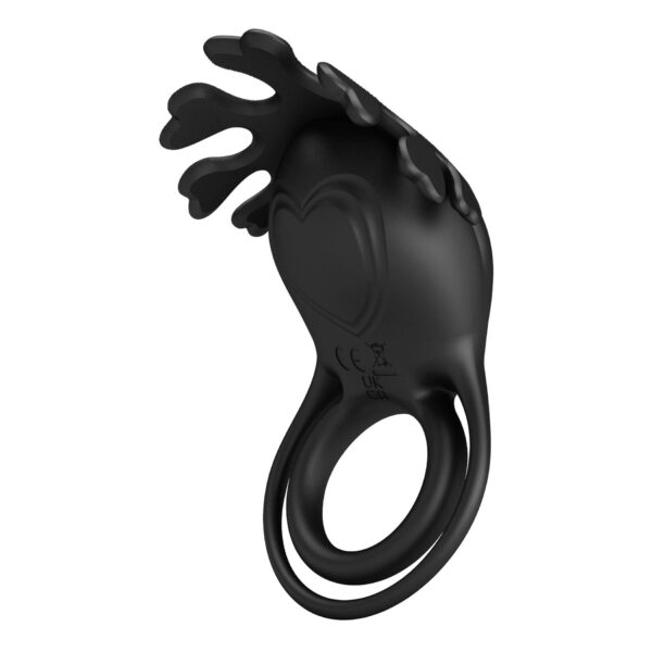 PRETTY LOVE   VIBRANT PENIS RING RUBEN Black, 7 vibration functions - obrazek 4