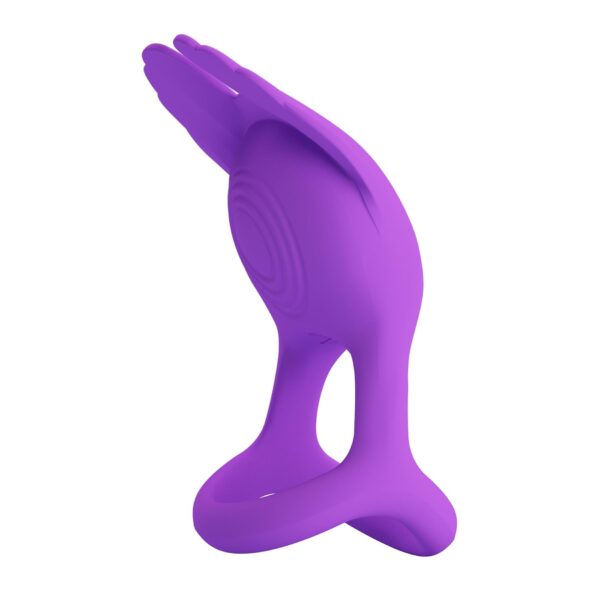 PRETTY LOVE   VIBRANT PENIS RING SILAS Black, 7 vibration functions - obrazek 4