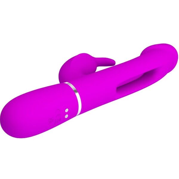 PRETTY LOVE   Kampas Rabbit 3 in 1, multifunction vibrator with tongue violet - obrazek 4