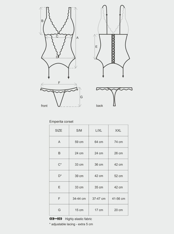 Bielizna Emperita gorset i stringi L/XL - obrazek 5