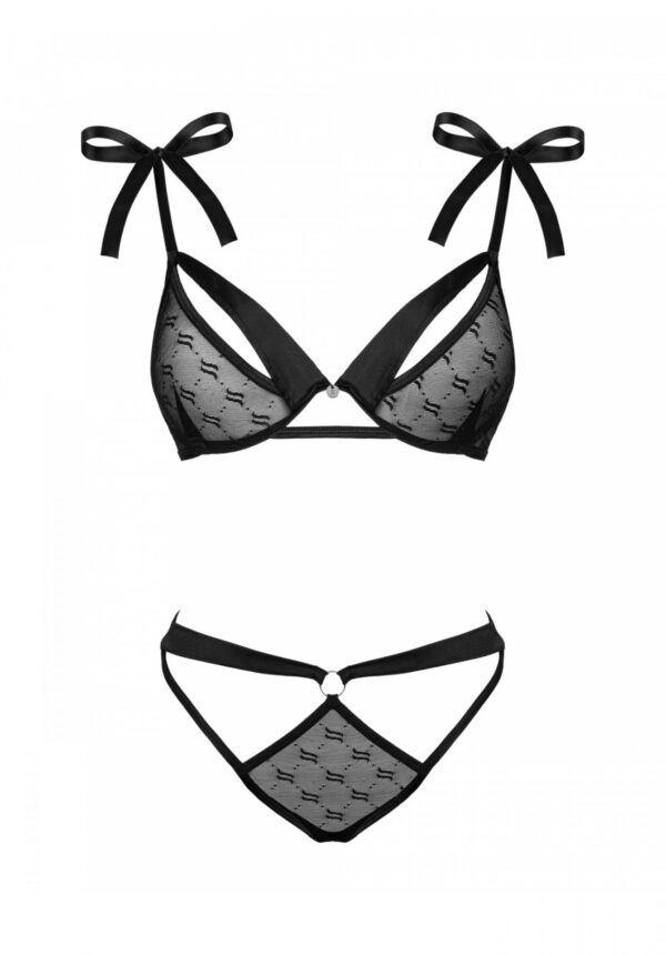Bielizna Obsessivia komplet 2 częściowy czarny L/XL - obrazek 5