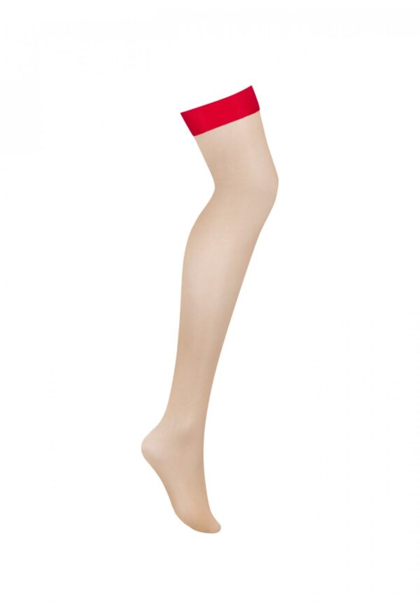 Bielizna S814 pończochy czerwone L/XL - obrazek 5