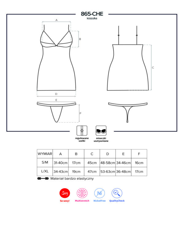 Bielizna 865 CHE 1 koszulka i stringi L/XL - obrazek 5