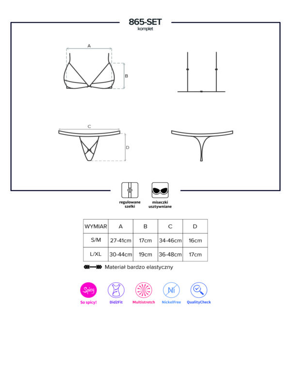 Bielizna 865 SET 1 komplet 2 częściowy L/XL - obrazek 5