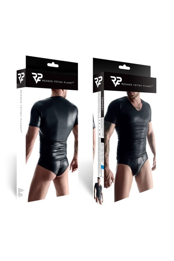 męski t shirt z wetlooka w serek XXL - obrazek 5