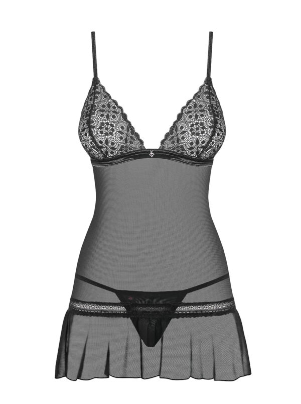 Bielizna Shibu koszulka i stringi czarna L/XL - obrazek 5