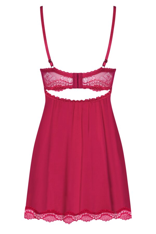 Bielizna Rosalyne babydoll i stringi czerwona  S/M - obrazek 5
