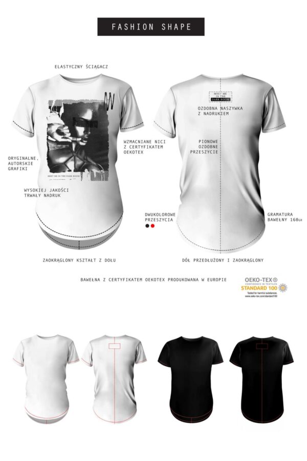 T shirt men black L fashion - obrazek 5