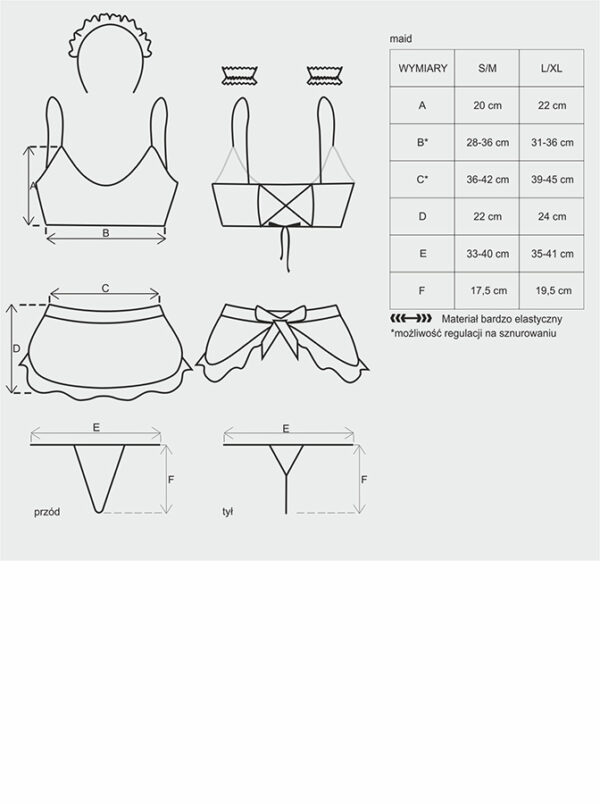 Bielizna Maid kostium  S/M - obrazek 5