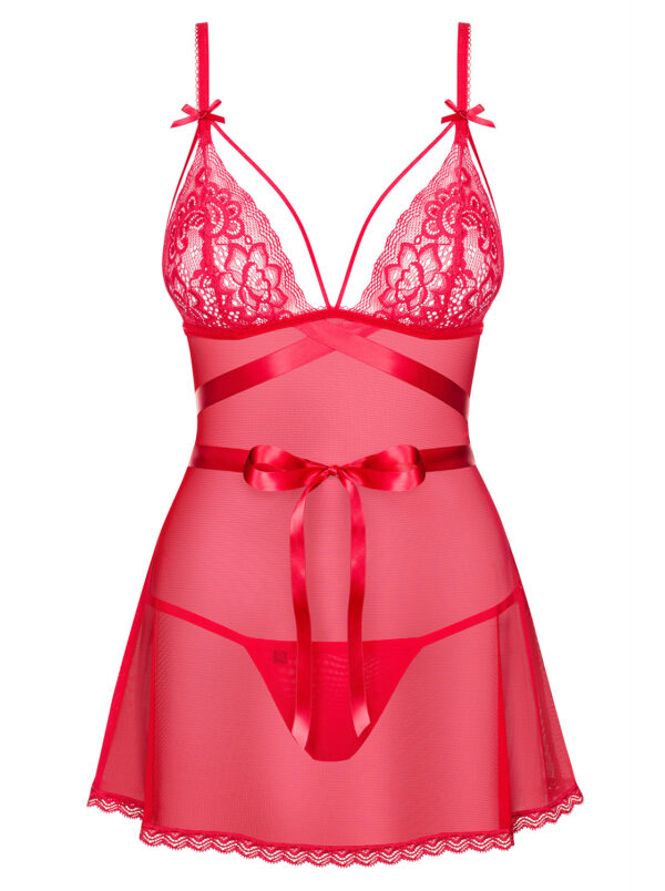 Bielizna Lovlea babydoll czerwona  S/M - obrazek 5