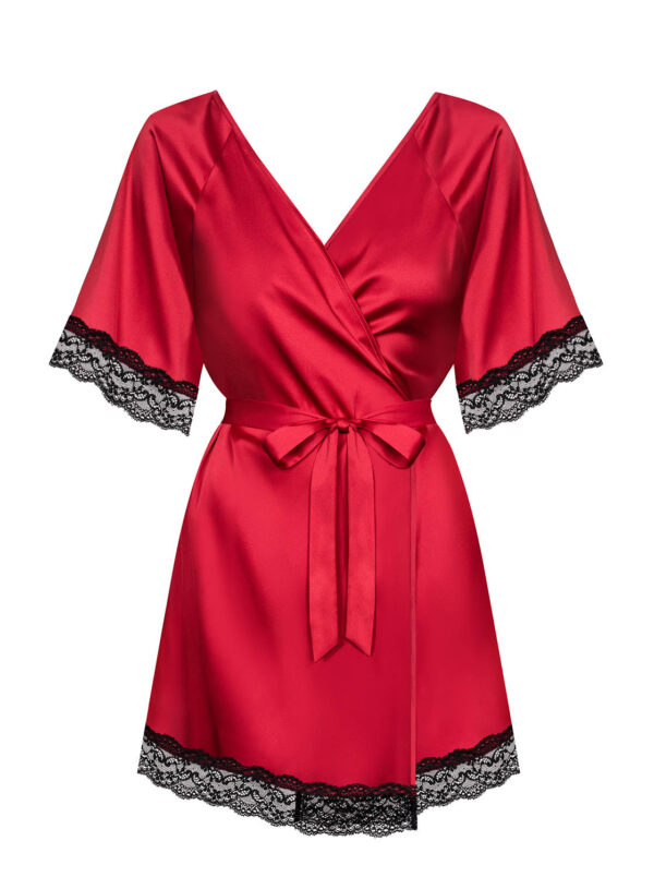 Bielizna Sensuelia szlafrok czerwony L/XL - obrazek 5