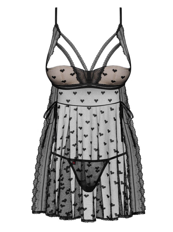Bielizna Heartia babydoll czarna  S/M - obrazek 5