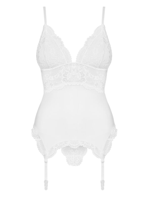 Bielizna 810 COR 2 gorset i stringi biały  S/M - obrazek 5
