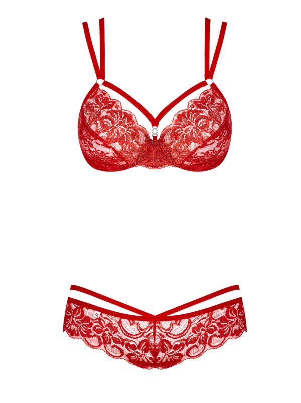 Bielizna 860 SET 3 komplet 2 częściowy czerwony  S/M - obrazek 5