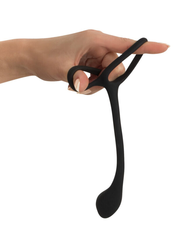 Black Velvets Cock + Ball ring - obrazek 5
