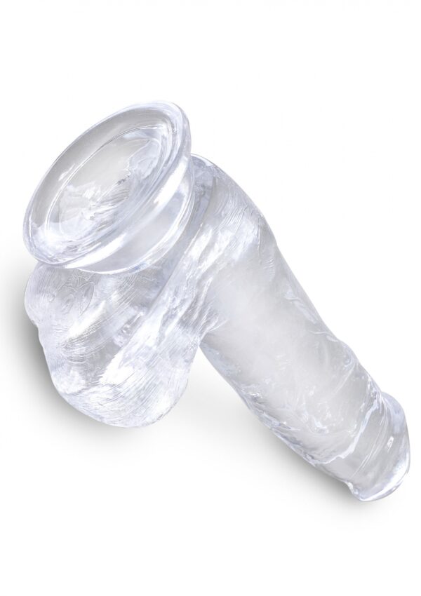 King Cock 6 Inch Cock w Balls Transparent - obrazek 5