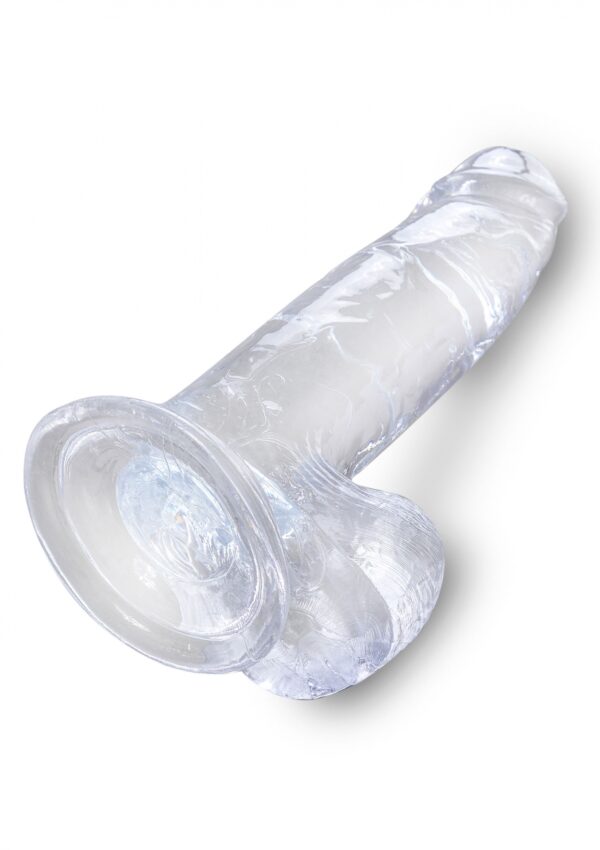 King Cock 7 Inch Cock w Balls Transparent - obrazek 5