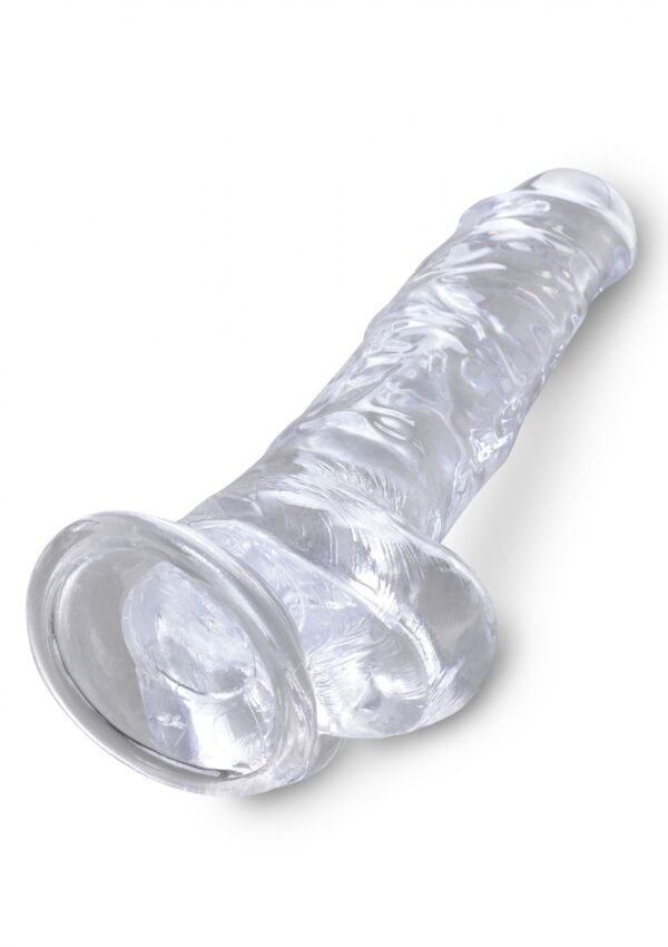 King Cock 8 Inch Cock w Balls Transparent - obrazek 5