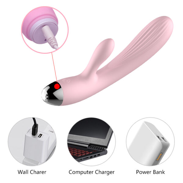 Wibrator  B    Series, Silicone Vibrator Pink USB 10 Function / Heating - obrazek 5