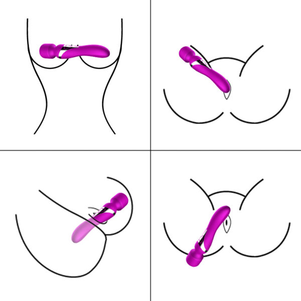 Stymulator Silicone Dual Massager USB 7+7 Function Purple - obrazek 5