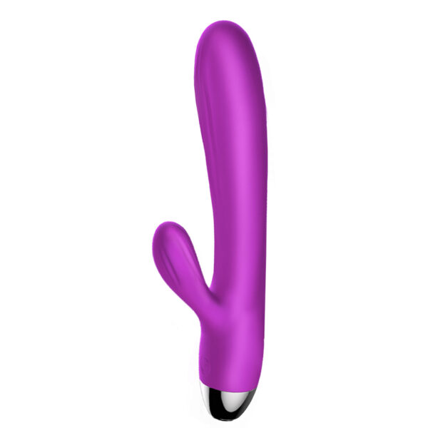 Wibrator Silicone Vibrator and Pulsator Purple USB 7+7 Function / Heating - obrazek 5